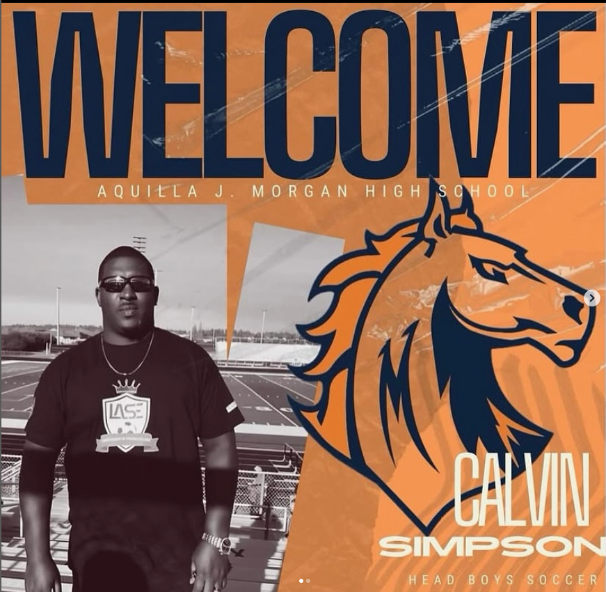 image of coach calvin simpson on an orange background that says "welcome"
